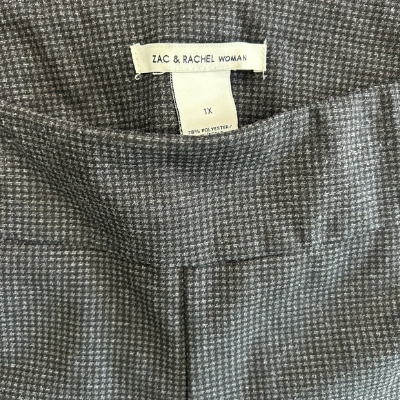 Zac & Rachel Herringbone Gray Slim Fit Pants Size 1X - Picture 2 of 7